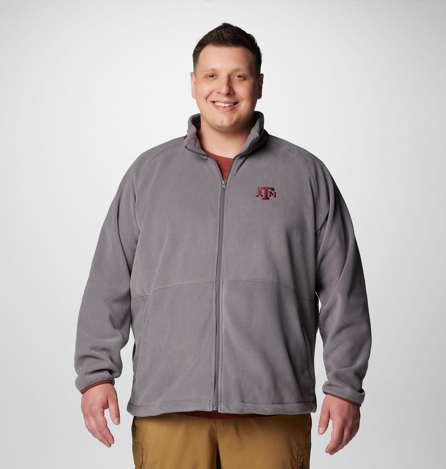 Мужская куртка Columbia Collegiate Flanker IV Fleece Jacket - Big - Texas A&M, цвет: Серый / Бордовый — фото 1