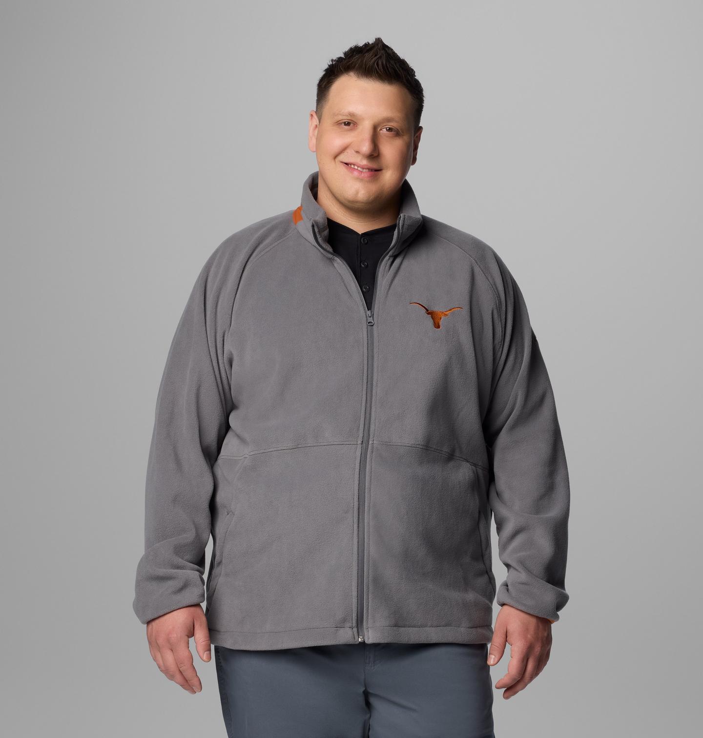 Мужская куртка Columbia Collegiate Flanker IV Fleece Jacket - Big - Texas, цвет: Серый / Коричневый — фото 1