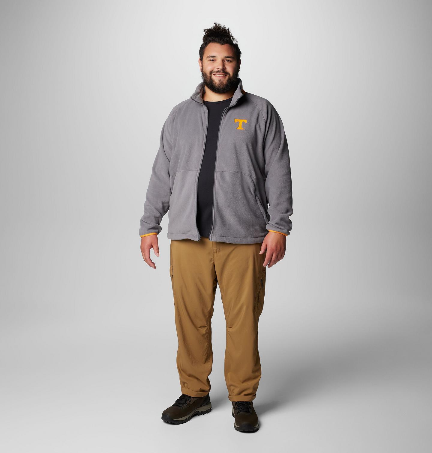 Мужская куртка Columbia Collegiate Flanker IV Fleece Jacket - Big - Tennessee, цвет: Серый / Solarize — фото 2