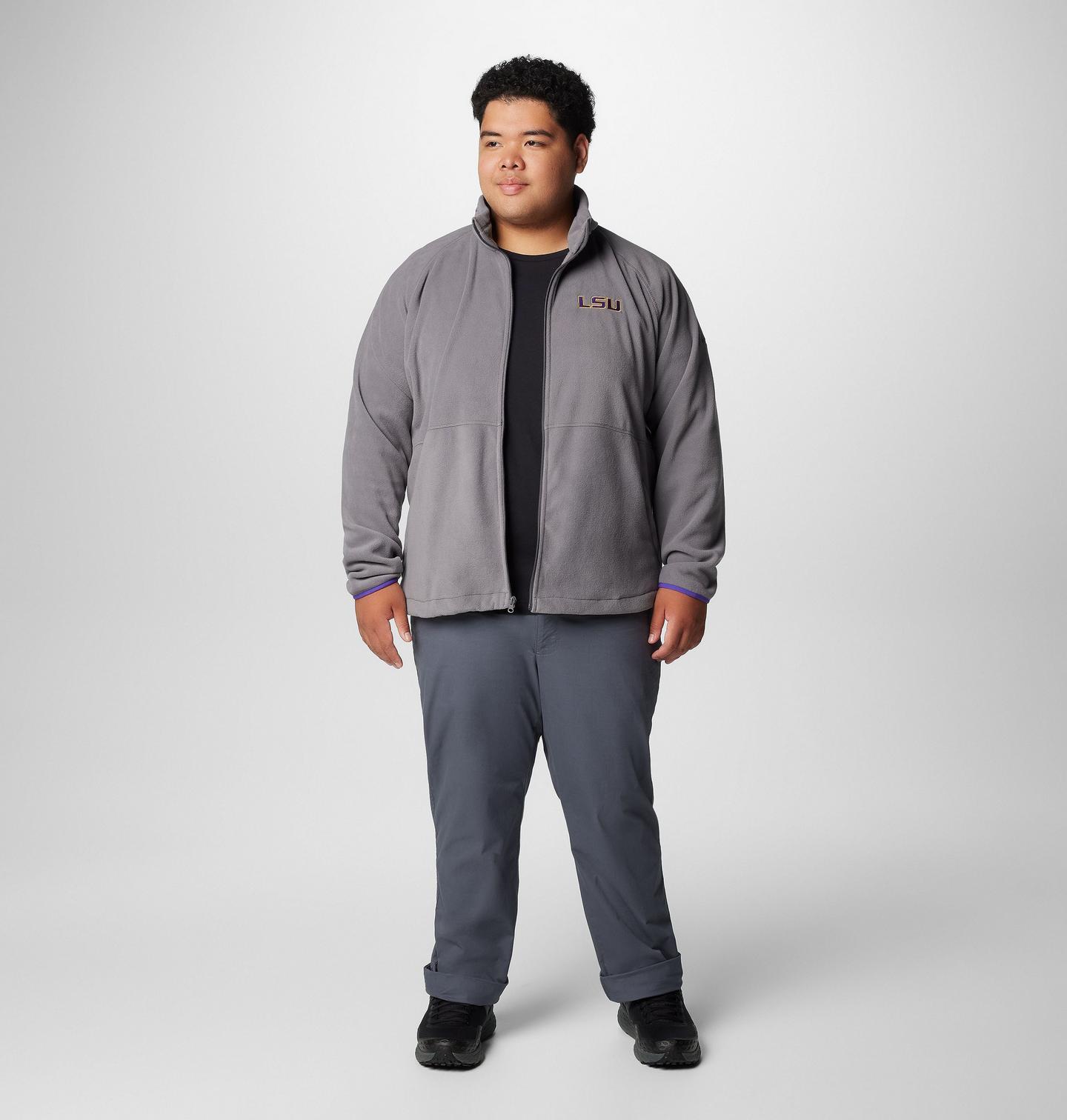 Мужская куртка Columbia Collegiate Flanker IV Fleece Jacket - Big - LSU, цвет: Серый / Фиолетовый — фото 2
