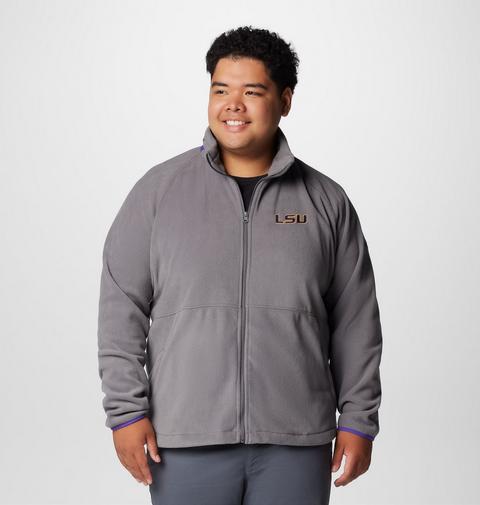 Мужская куртка Columbia Collegiate Flanker IV Fleece Jacket - Big - LSU, цвет: Серый / Фиолетовый