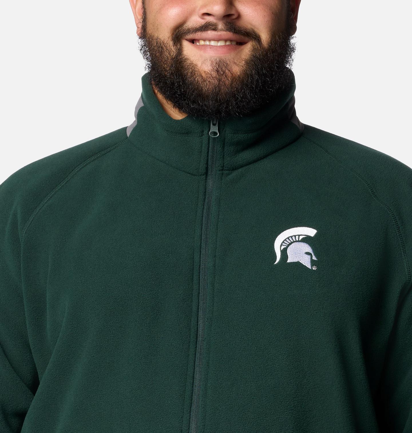 Мужская куртка Columbia Collegiate Flanker IV Fleece Jacket - Big - Michigan State, цвет: Серый — фото 4