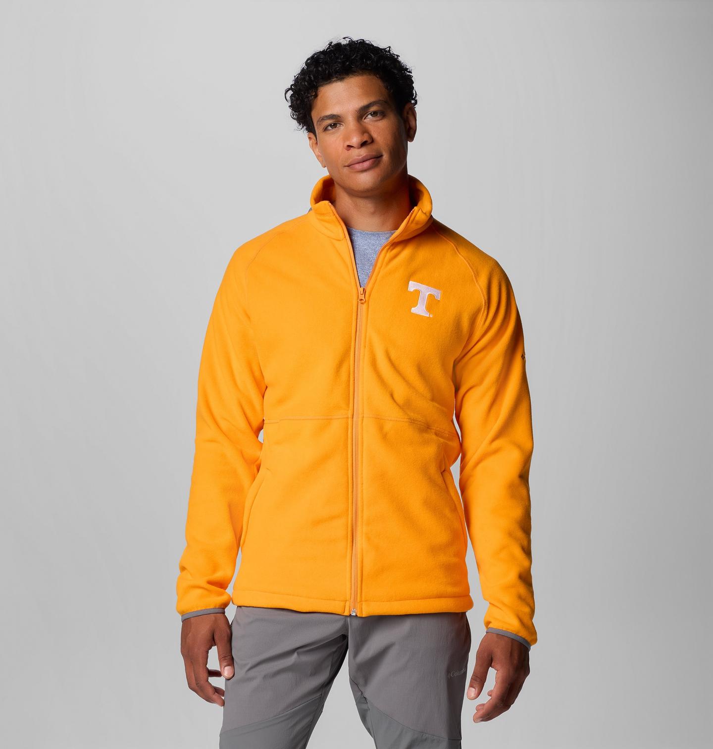 Мужская куртка Columbia Collegiate Flanker IV Fleece Jacket - Tall - Tennessee, цвет: Ut - Solarize / Серый — фото 1