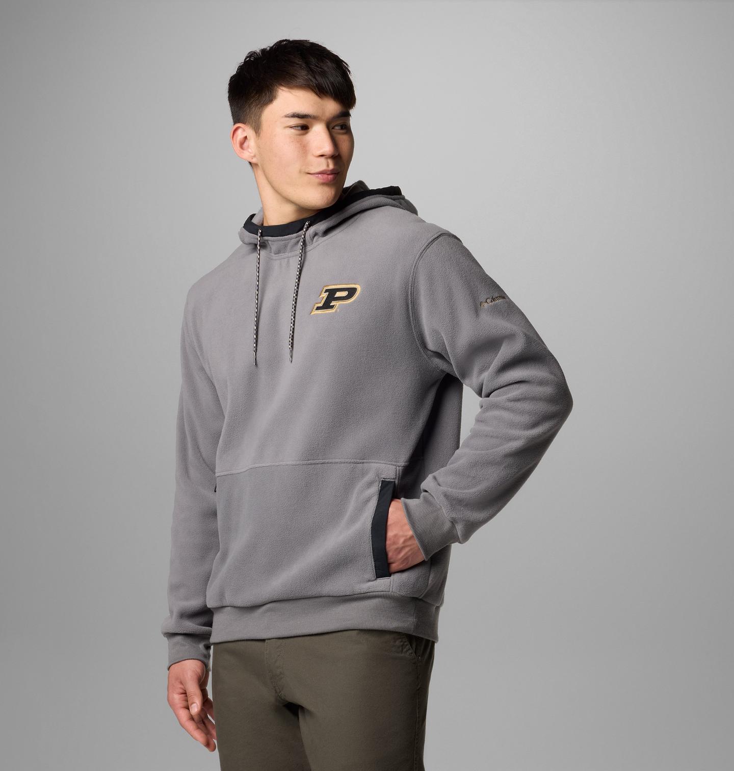 Мужское худи Columbia Collegiate Flanker Fleece - Purdue, цвет: Серый — фото 2