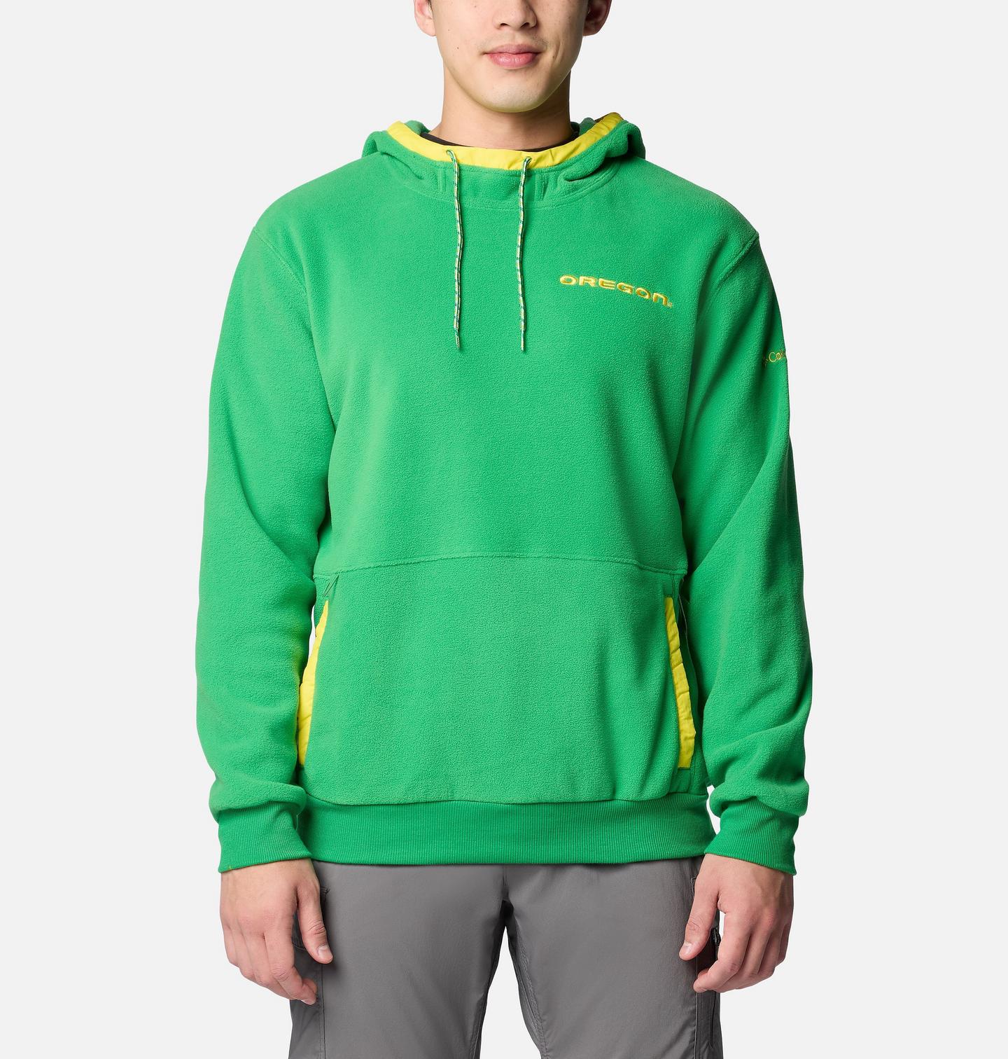 Мужское худи Columbia Collegiate Flanker Fleece - Oregon, цвет: Зелёный — фото 1