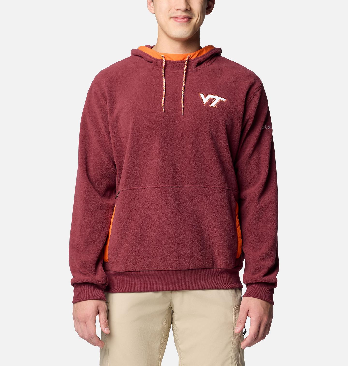 Мужское худи Columbia Collegiate Flanker Fleece - Virginia Tech, цвет: Глубокий тёмно-бордовый — фото 1