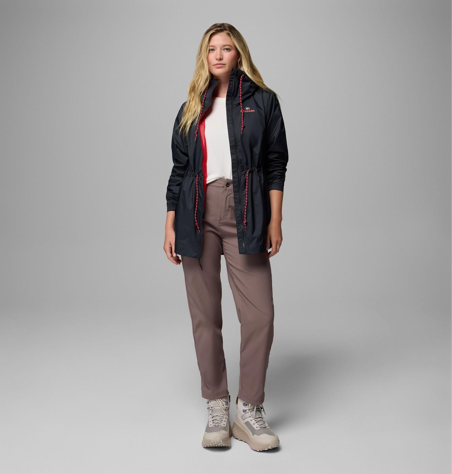 Женская куртка Columbia Collegiate Lily Park Rain Jacket - Georgia, цвет: Чёрный — фото 2