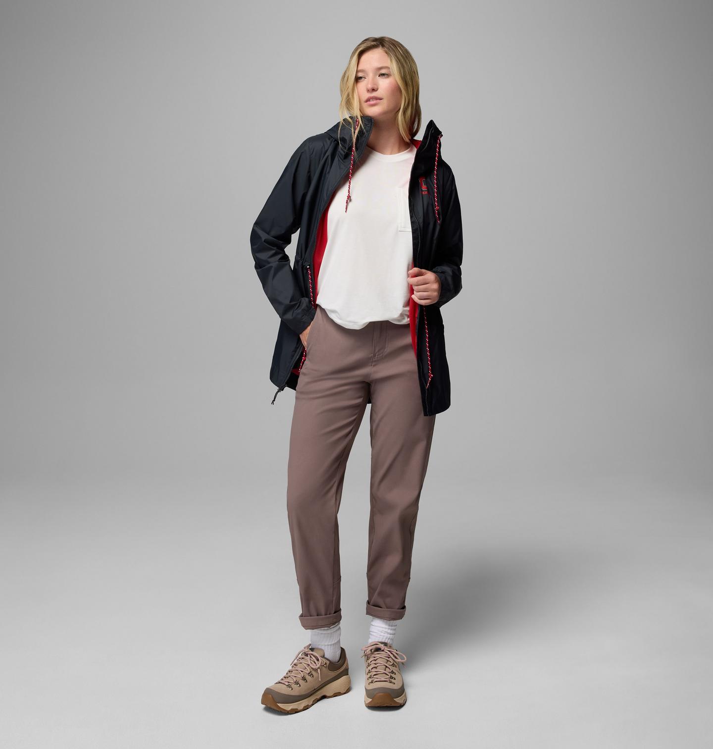 Женская куртка Columbia Collegiate Lily Park Rain Jacket - Ohio State, цвет: Чёрный — фото 2