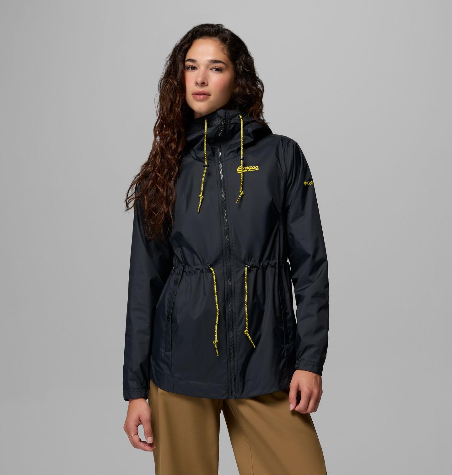 Женская куртка Columbia Collegiate Lily Park Rain Jacket - Oregon, цвет: Чёрный — фото 1