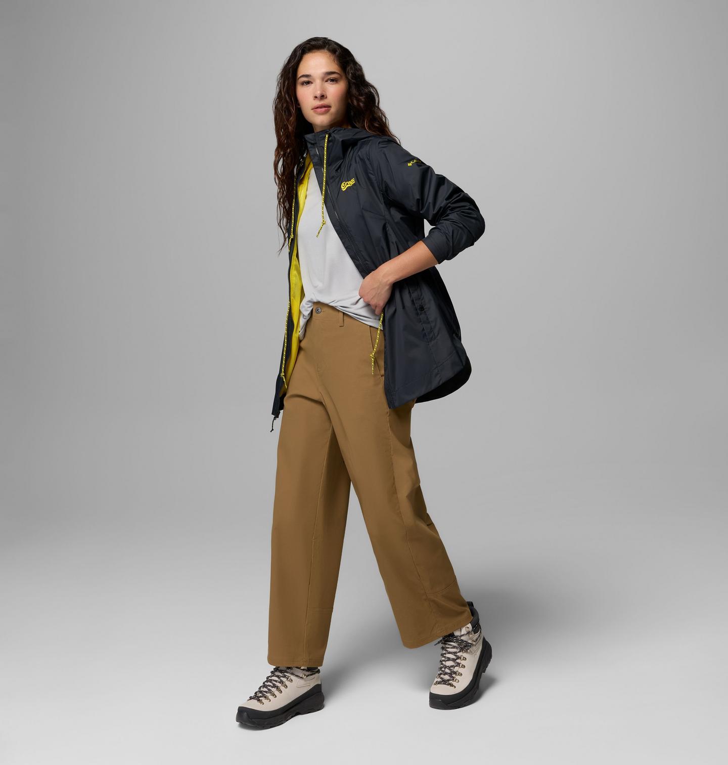Женская куртка Columbia Collegiate Lily Park Rain Jacket - Oregon, цвет: Чёрный — фото 2
