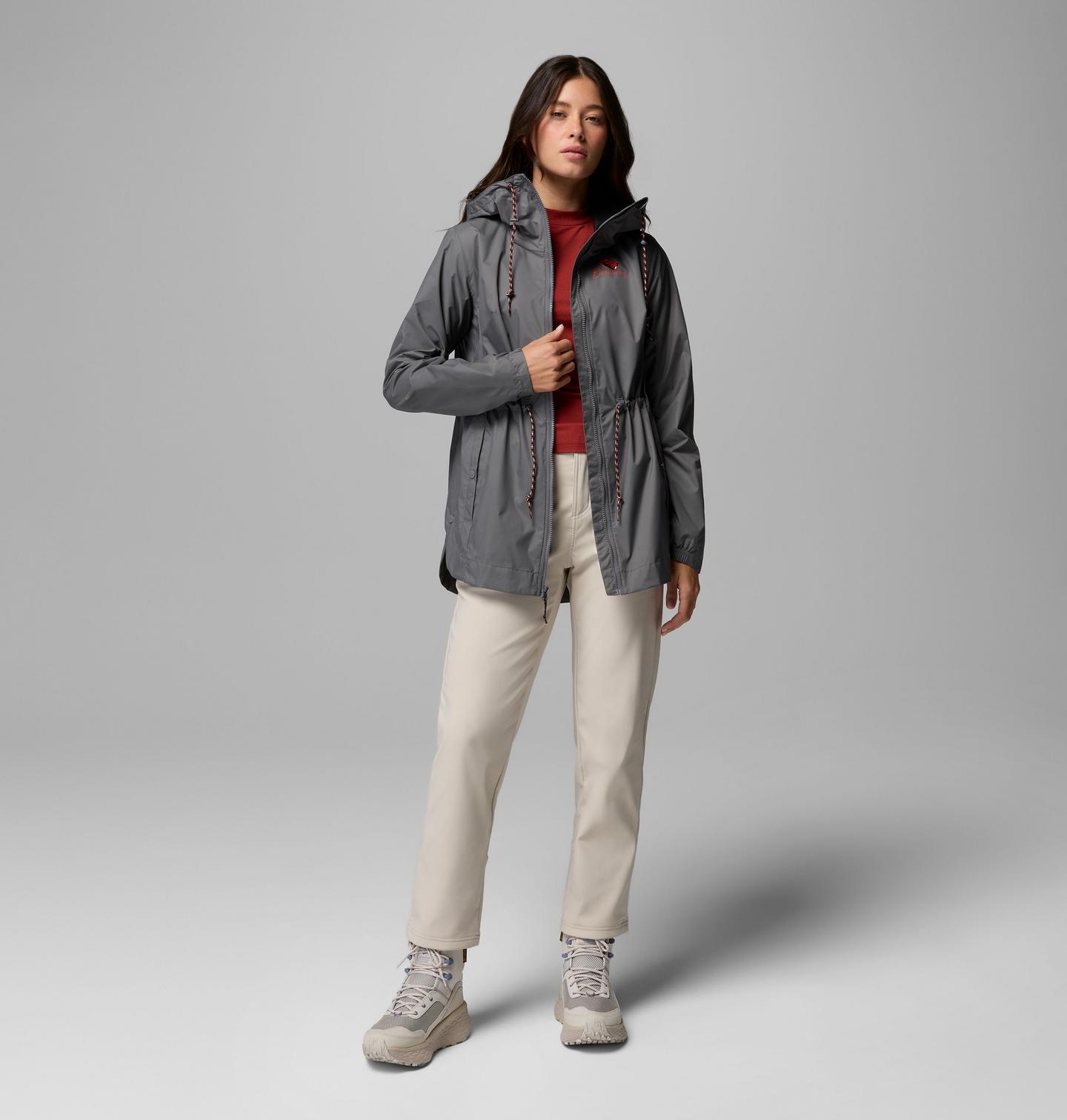 Женская куртка Columbia Collegiate Lily Park Rain Jacket - Oregon State, цвет: Серый — фото 2