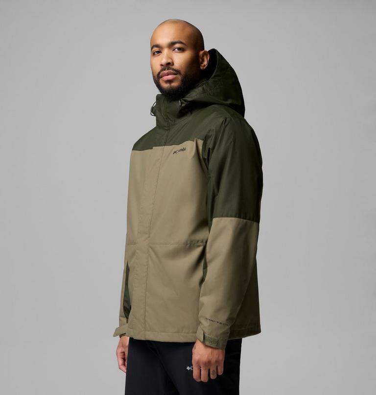 Men's Hikebound II Waterproof Hooded 3-In-1 Jacket, Color: Stone Green, Greenscape, image 4