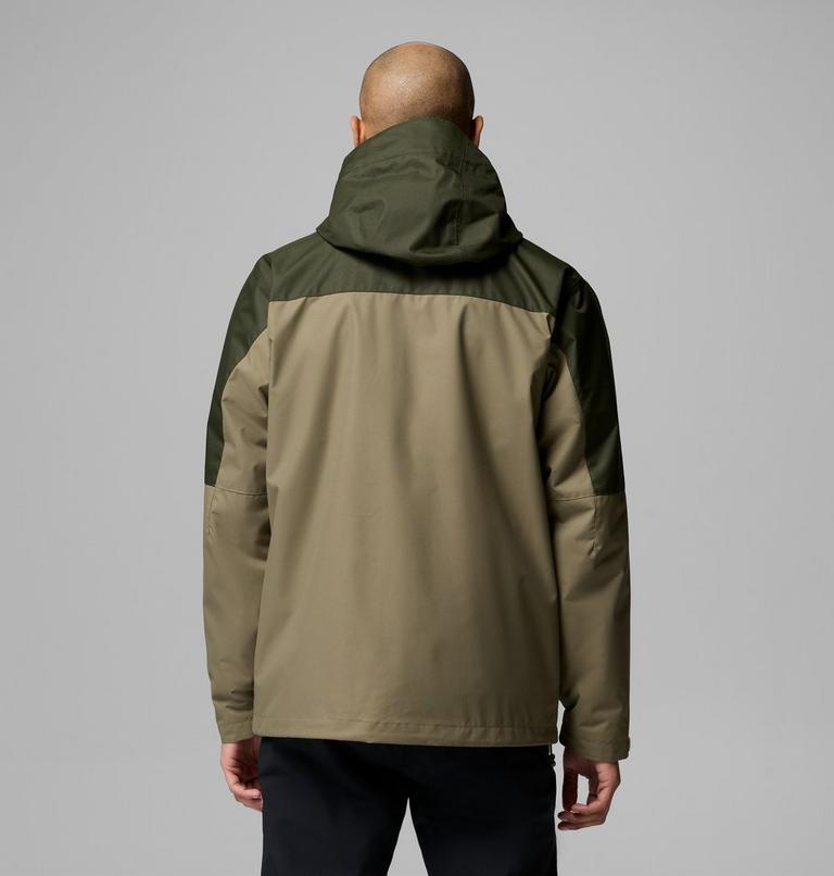 Men's Hikebound II Waterproof Hooded 3-In-1 Jacket, Color: Stone Green, Greenscape, image 3