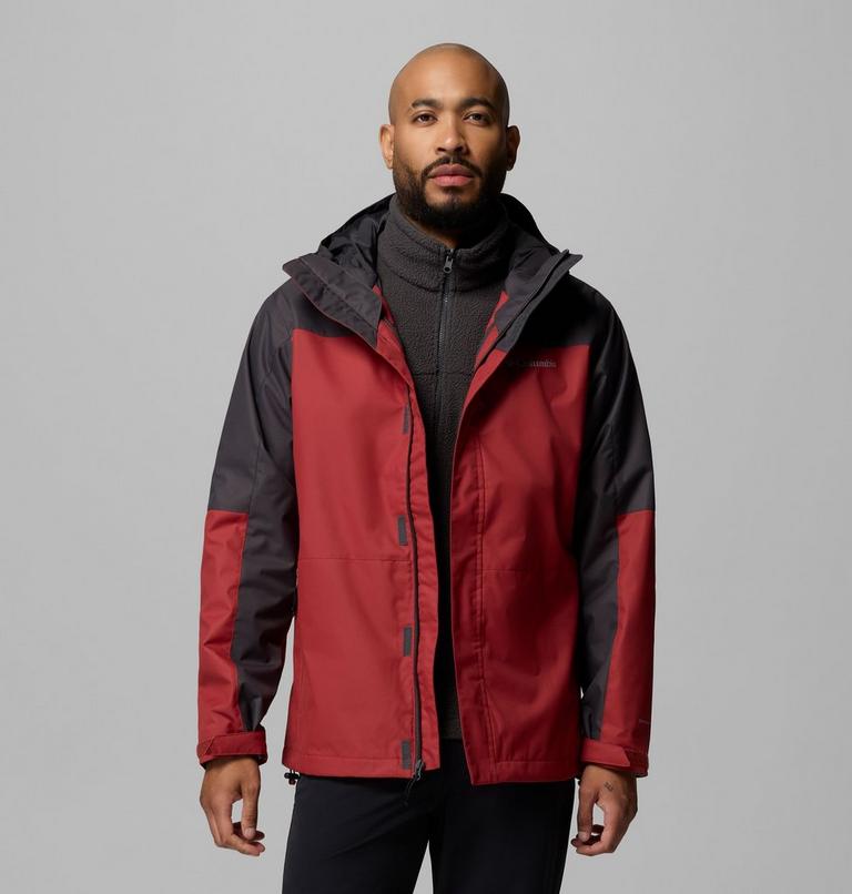 Men's Hikebound II Waterproof Hooded 3-In-1 Jacket, Color: Red Oxide, Shark, image 5