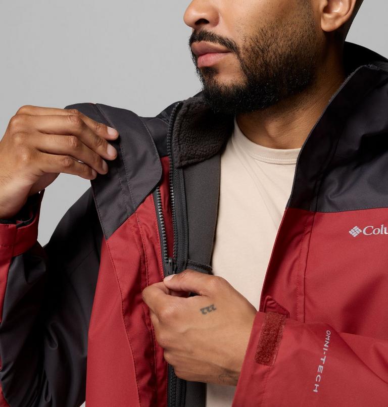 Men's Hikebound II Waterproof Hooded 3-In-1 Jacket, Color: Red Oxide, Shark, image 7
