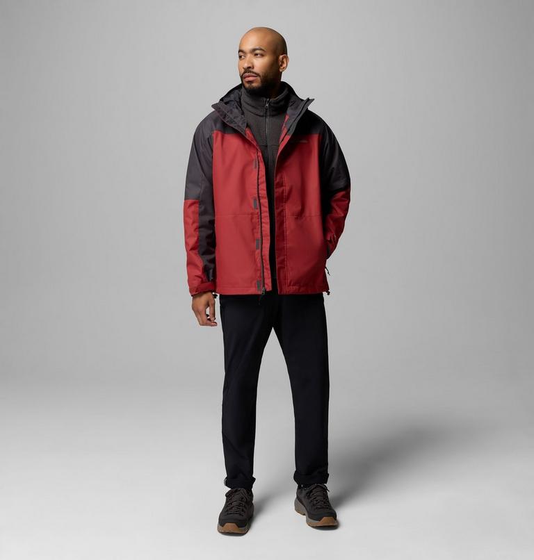 Men's Hikebound II Waterproof Hooded 3-In-1 Jacket, Color: Red Oxide, Shark, image 2
