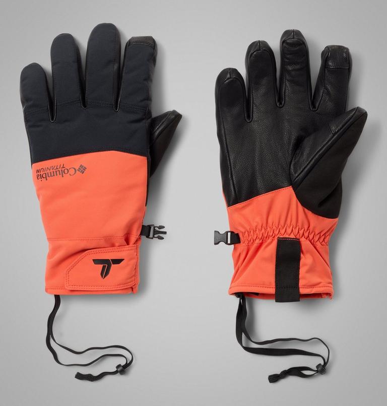 Men's PowBound Waterproof Ski Gloves, Color: Zing, Black, image 1