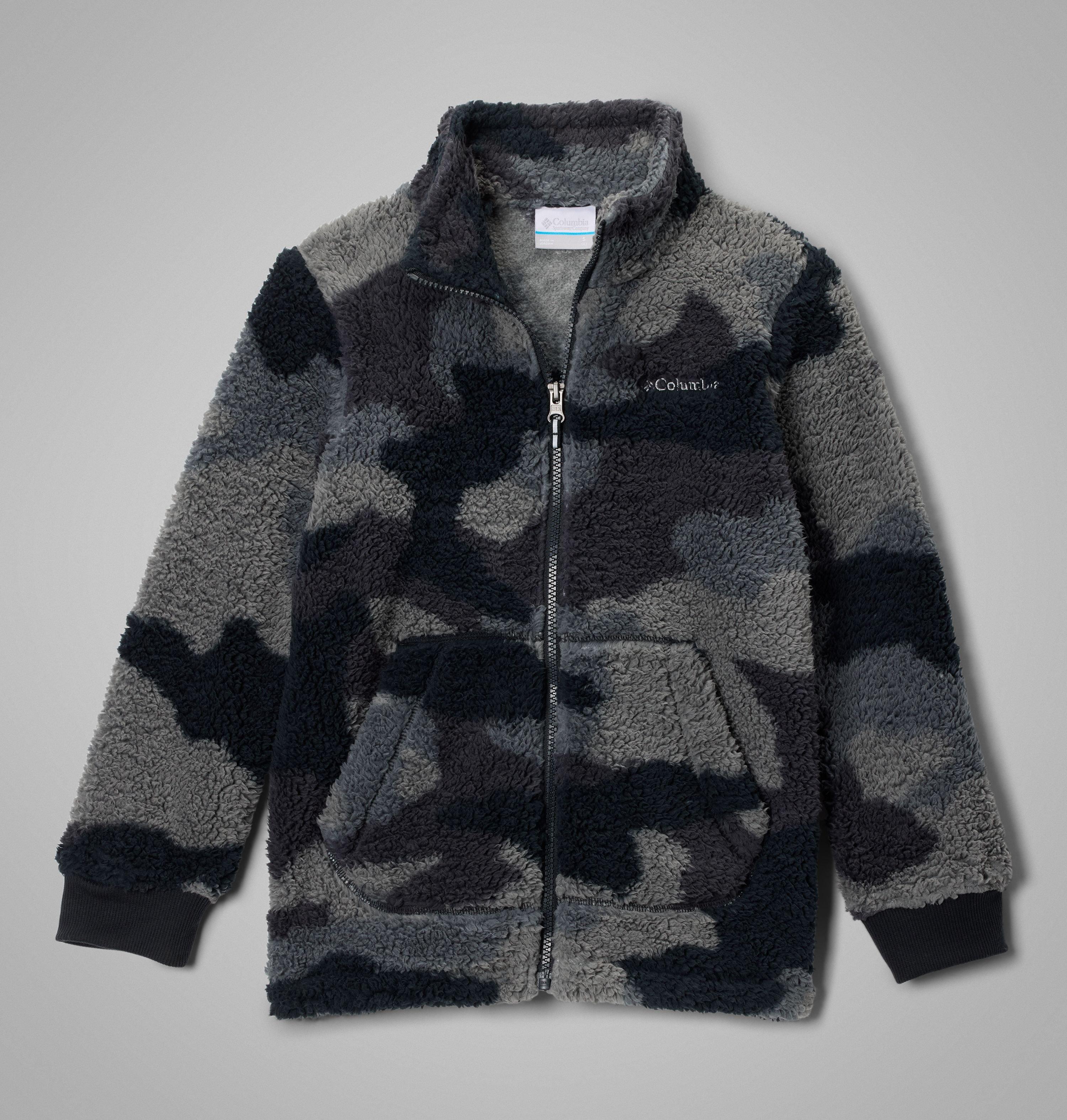 Columbia Sportswear Boys Black Columbia - ' Rugged Ridge Iii Sherpa Fleece Jacket - Mod Camo S Size (8 Years) Kids