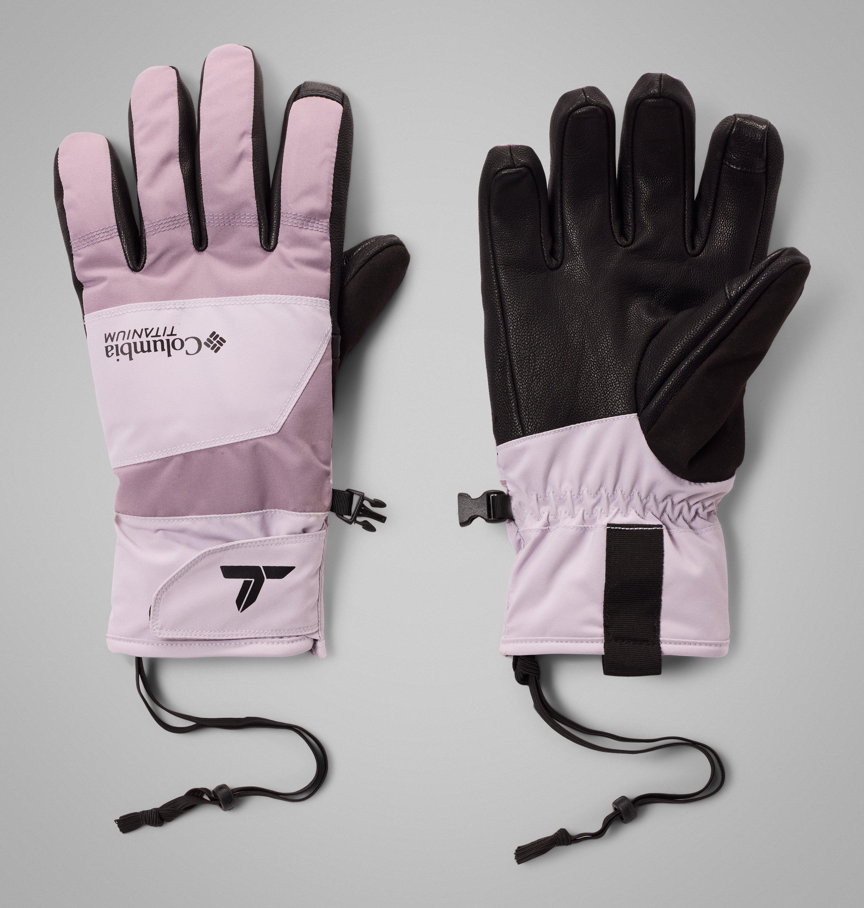 Columbia Sportswear Women's Purple Columbia - Powbound™ Waterproof Ski Gloves - Lavender Pearl, Shale Black Large