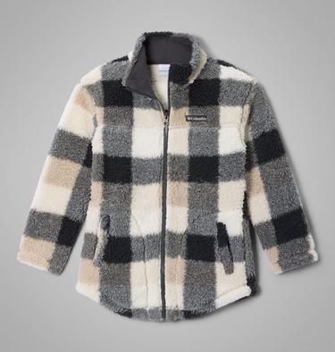 Girls' West Bend Printed Sherpa Jacket, Color: Dark Stone Multibuff, image 4