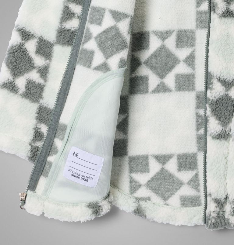 Girls' West Bend Printed Sherpa Jacket, Color: Tea Light Cozy Quilt, image 3