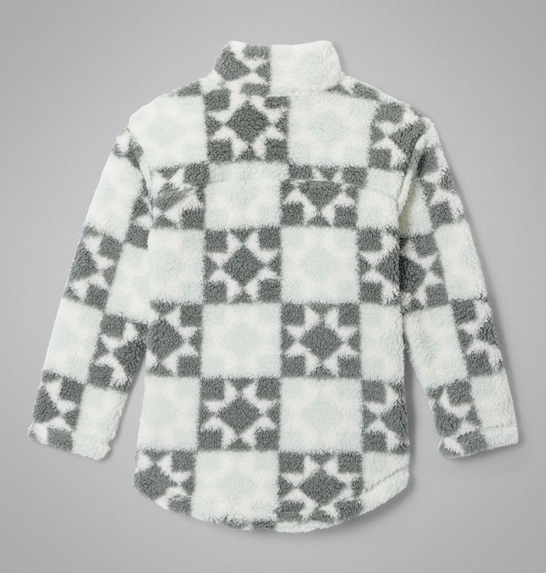 Girls' West Bend Printed Sherpa Jacket, Color: Tea Light Cozy Quilt, image 2