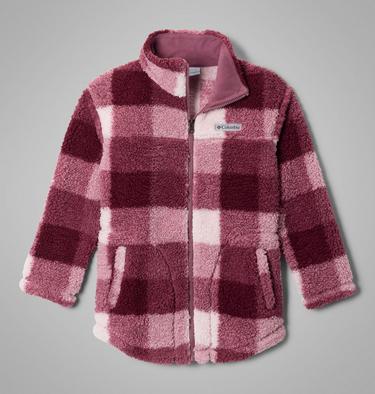 Girls' West Bend Printed Sherpa Jacket, Color: Antique Mauve Multibuff, image 1