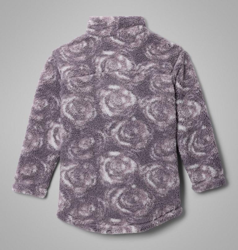 Girls' West Bend Printed Sherpa Jacket, Color: Shale Purple Rosecity, image 2