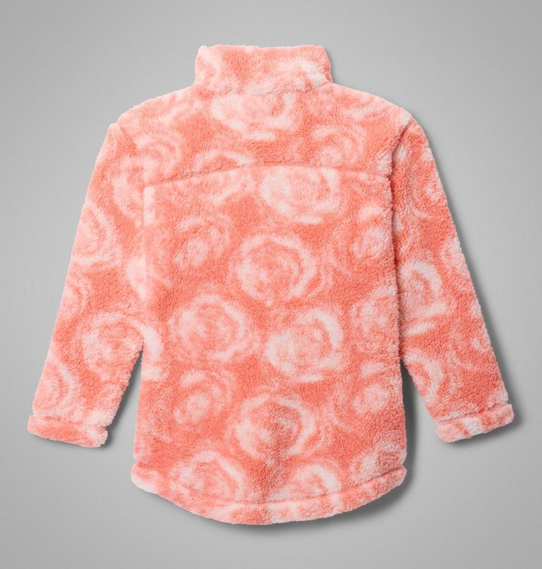 Girls' West Bend Printed Sherpa Jacket, Color: Hot Coral Rosecity, image 2