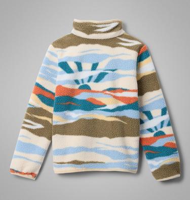 Youth Helvetia II Sherpa Half Snap Printed Fleece, Color: Chalk Rogue Valley, image 2