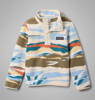 Youth Helvetia II Sherpa Half Snap Printed Fleece, Color: Chalk Rogue Valley, image 1