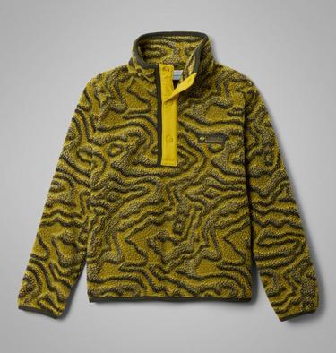 Helvetia II Printed Half Snap Fleece, Color: Mossy Green Topoglitch, Antique Moss, image 11