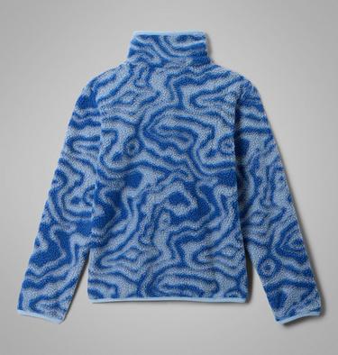 Helvetia II Printed Half Snap Fleece, Color: Mountain Blue Topoglitch, Coll Navy, image 6
