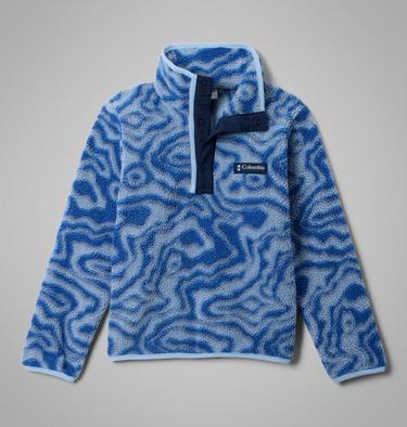 Helvetia II Printed Half Snap Fleece, Color: Mountain Blue Topoglitch, Coll Navy, image 5