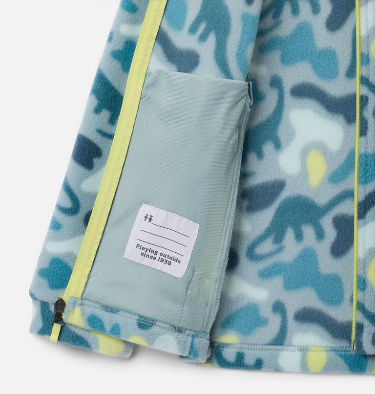 Youth Helvetia II Sherpa Half Snap Printed Fleece, Color: Crushed Blue Sisters, Everblue, image 3