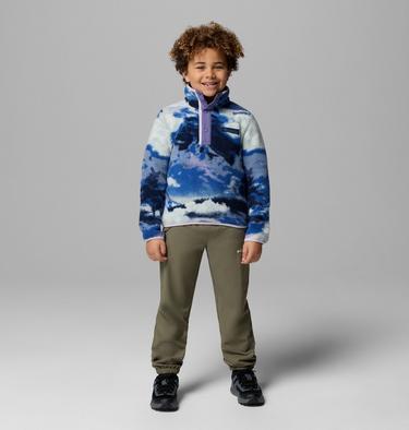 Youth Helvetia II Sherpa Half Snap Printed Fleece, Color: Collegiate Navy Dreaming, Stormwatch, image 3