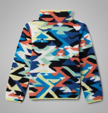 Youth Helvetia II Sherpa Half Snap Printed Fleece, Color: Compass Blue Reflections, Compass Blue, image 6