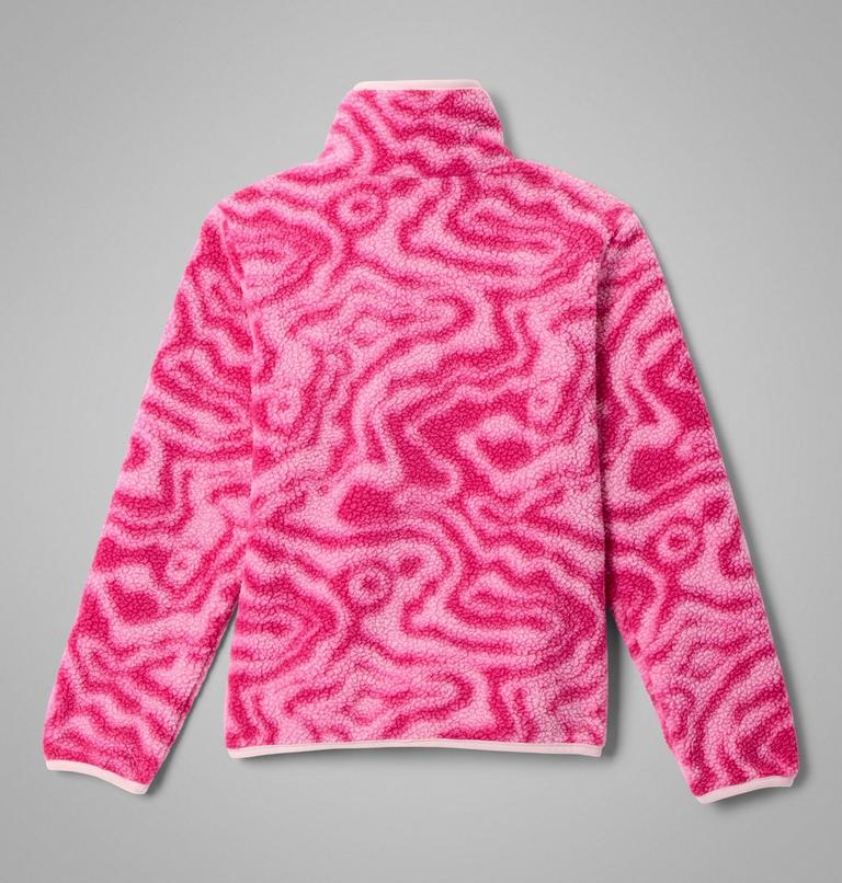Forro polar sherpa con cierre medio y estampado Helvetia II para j&oacute;venes, Color: Guava pink Topoglitch, Guava Pink, image 2