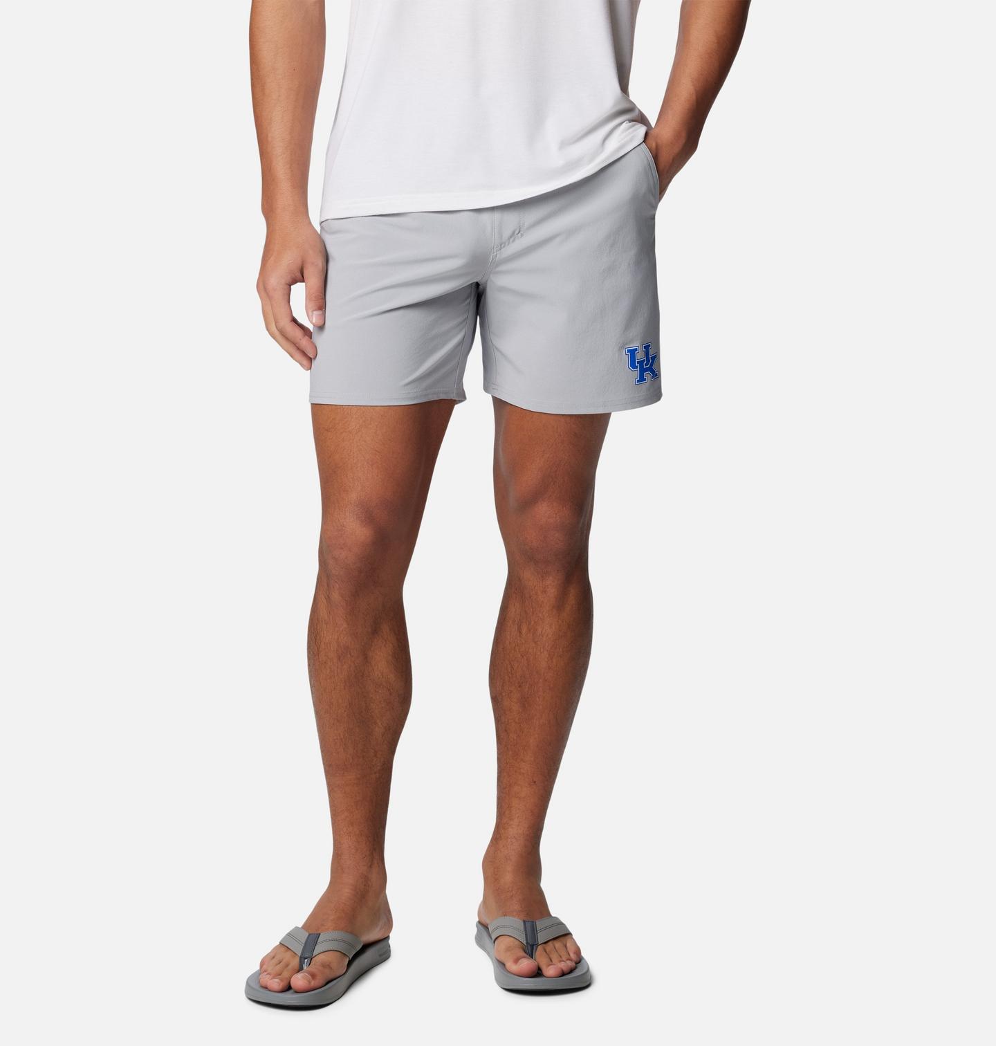 Мужские шорты Columbia Collegiate PFG Terminal Roamer Stretch Shorts - Kentucky, цвет: Серый — фото 1