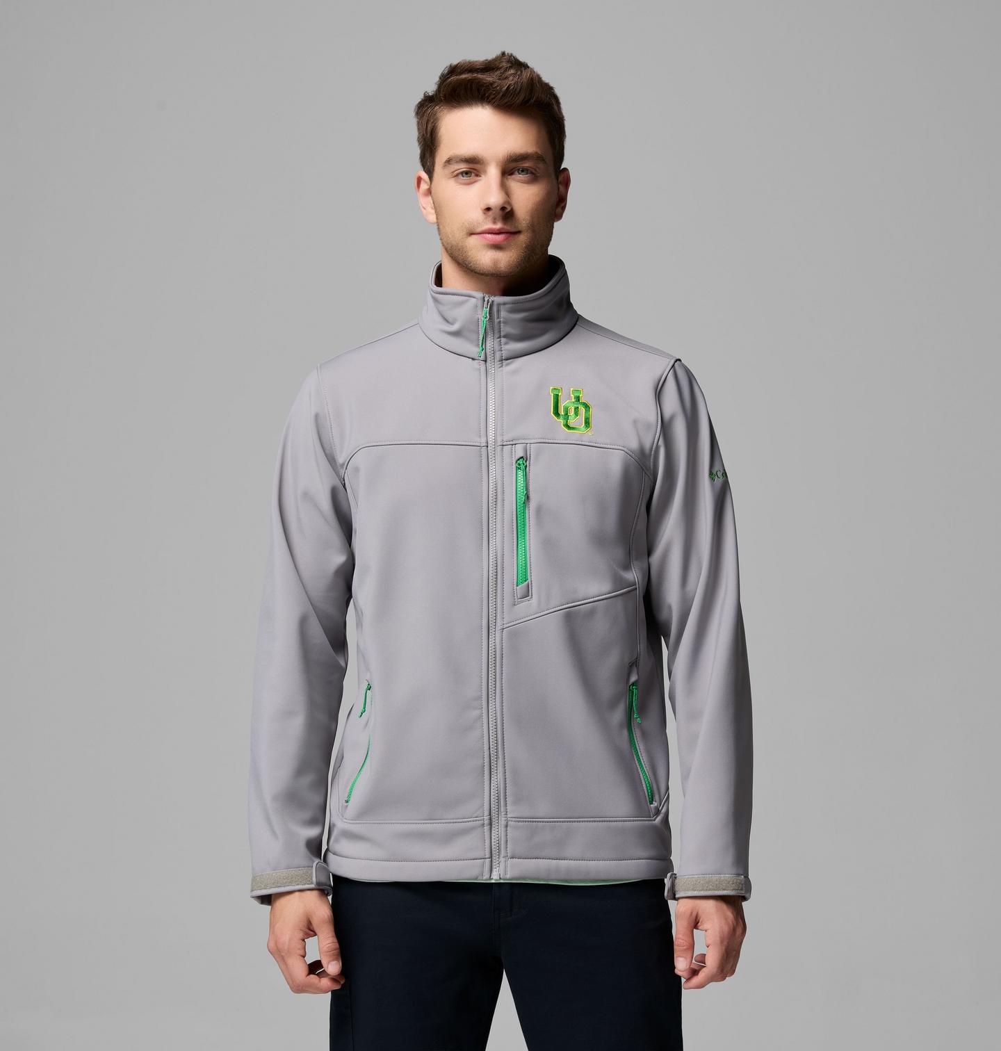 Мужские куртки Columbia Collegiate Ascender III Softshell - Oregon, цвет: Светлый серый — фото 1