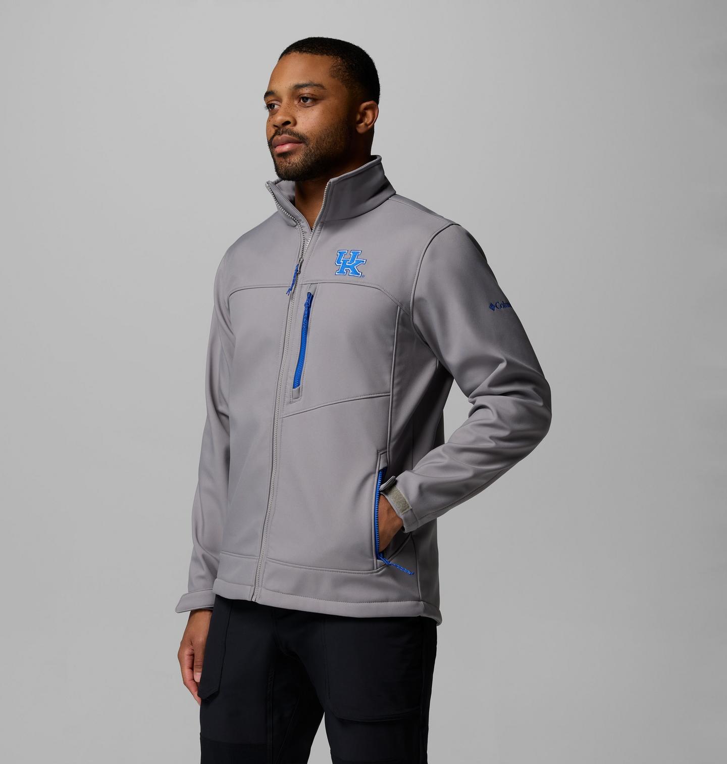 Мужские куртки Columbia Collegiate Ascender III Softshell - Kentucky, цвет: Светлый серый — фото 3