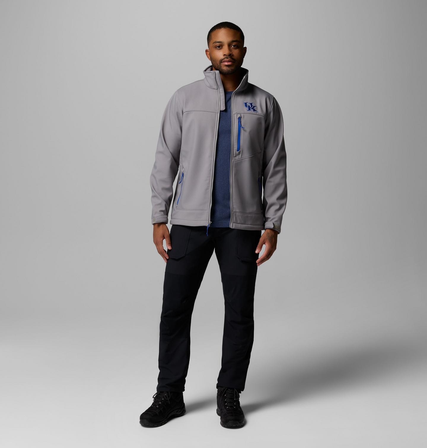 Мужские куртки Columbia Collegiate Ascender III Softshell - Kentucky, цвет: Светлый серый — фото 2