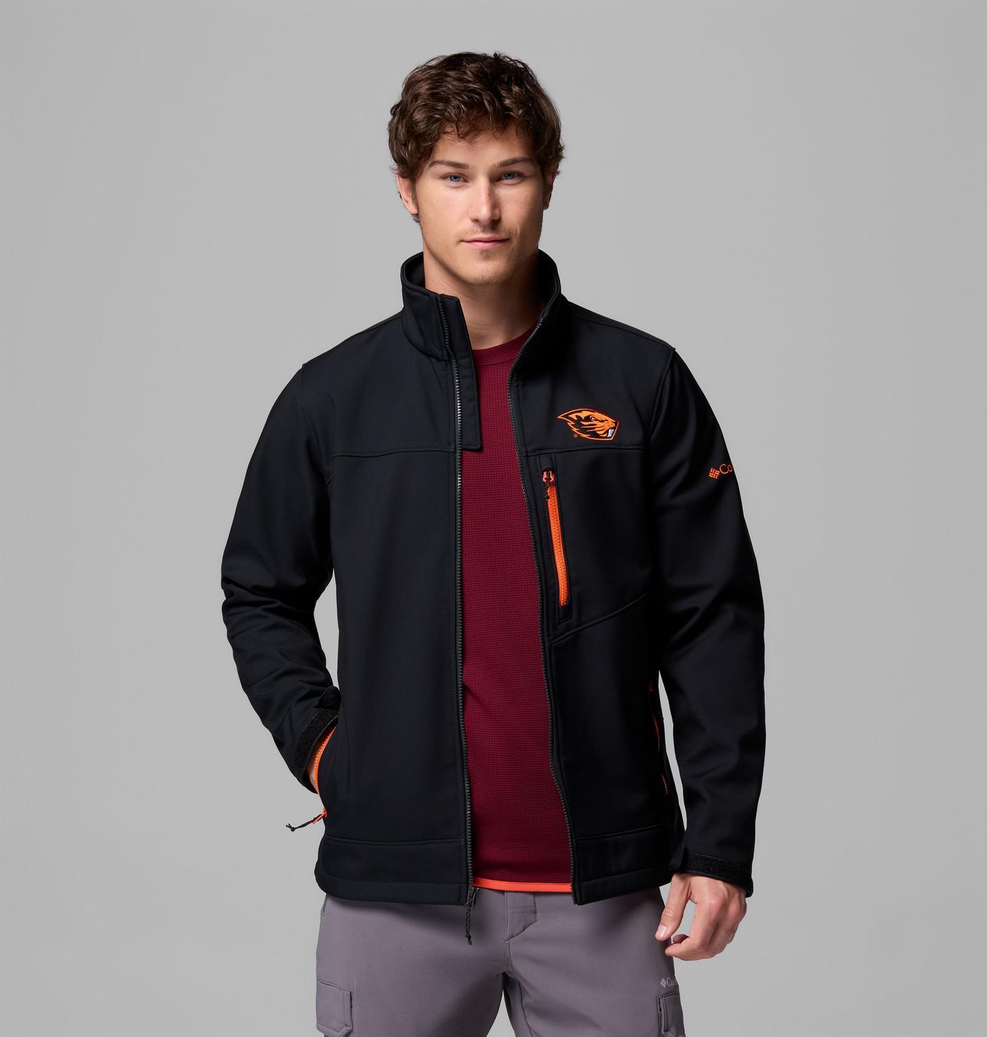 Мужские куртки Columbia Collegiate Ascender III Softshell - Oregon State, цвет: Чёрный — фото 4