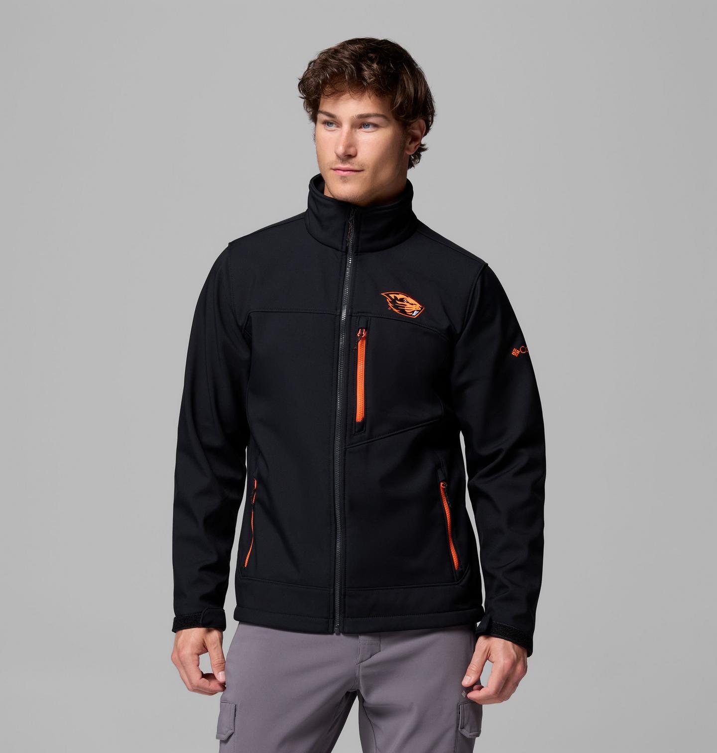Мужские куртки Columbia Collegiate Ascender III Softshell - Oregon State, цвет: Чёрный — фото 1