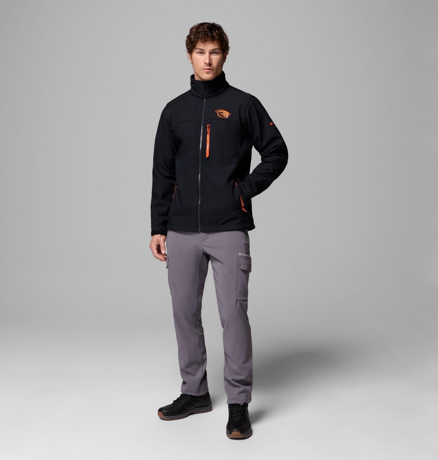 Мужские куртки Columbia Collegiate Ascender III Softshell - Oregon State, цвет: Чёрный — фото 2