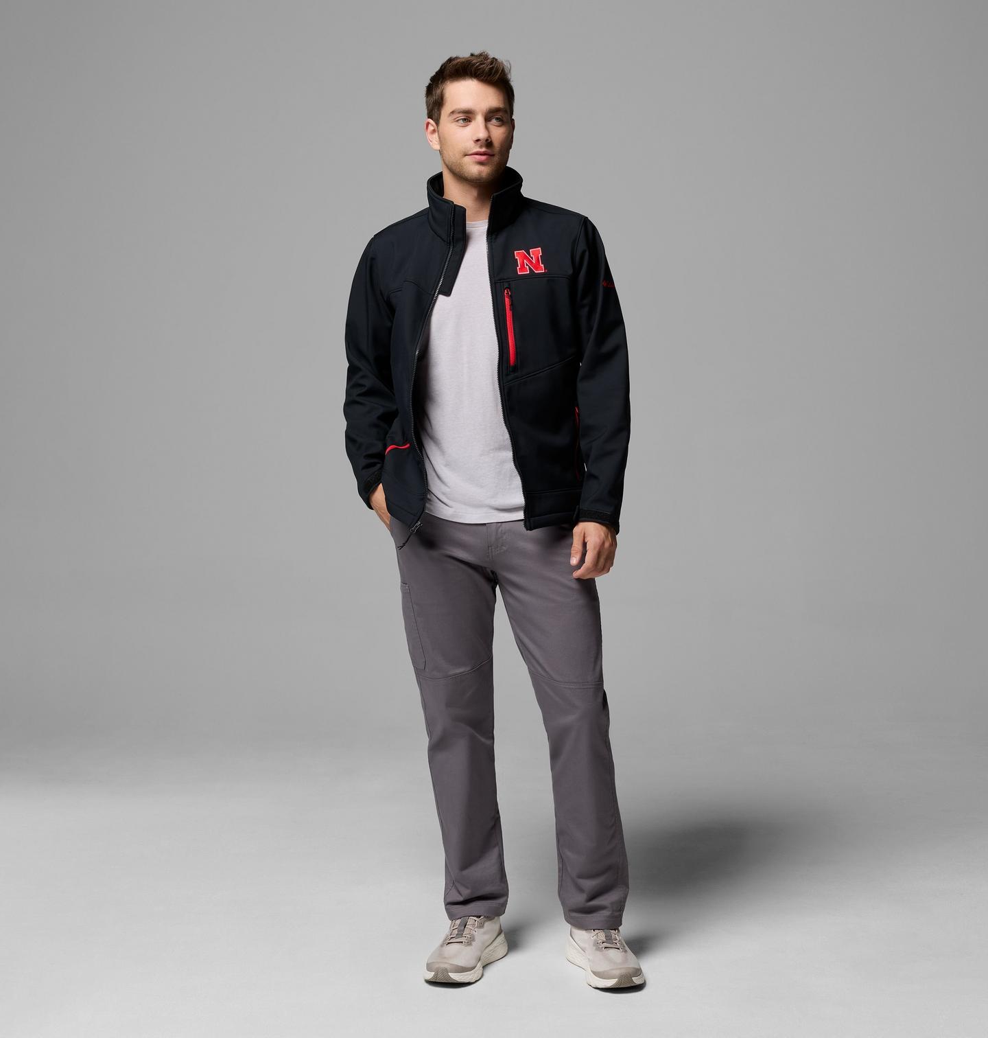 Мужские куртки Columbia Collegiate Ascender III Softshell, цвет: Чёрный, вариант 1 — фото 2