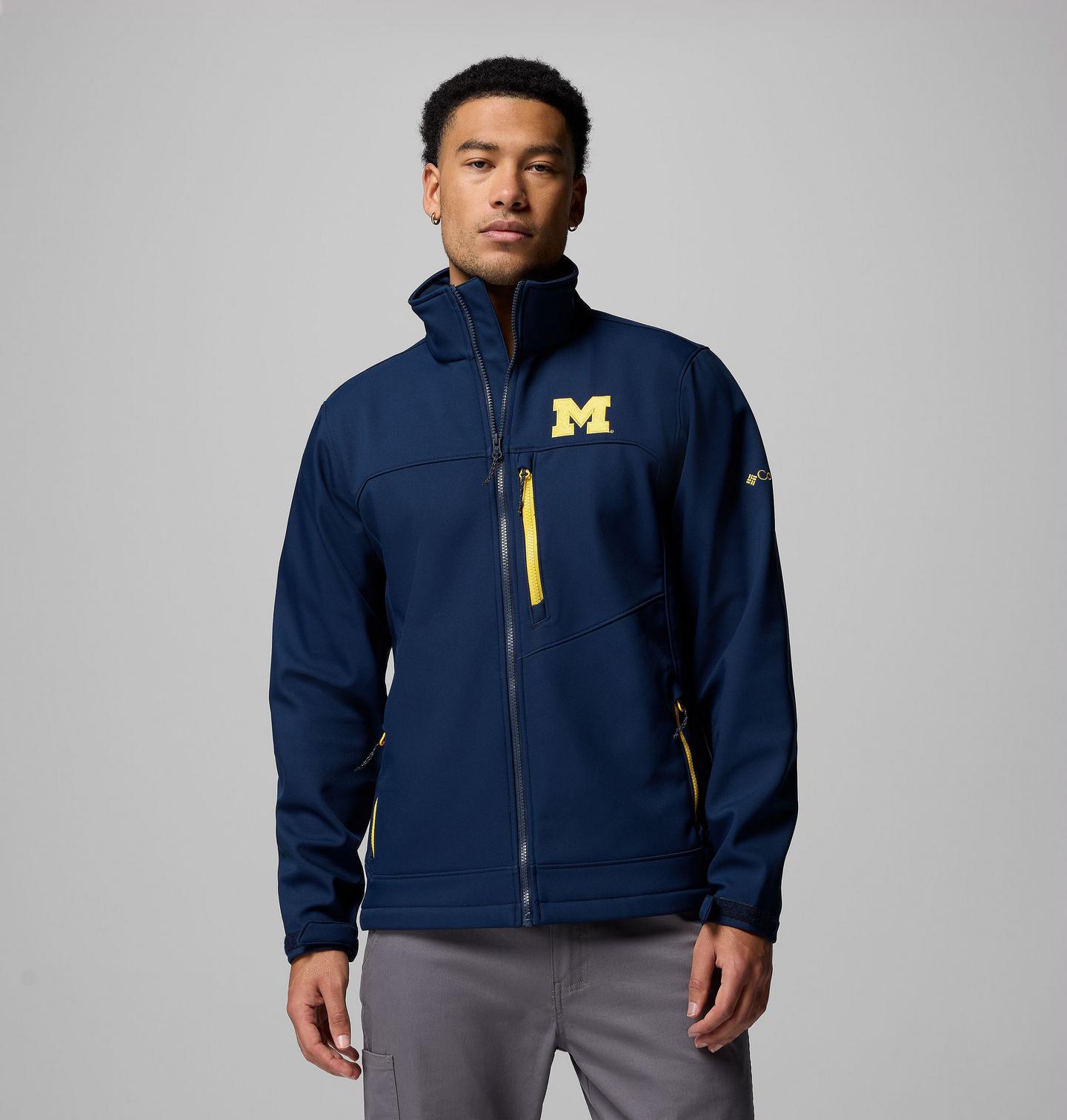 Мужские куртки Columbia Collegiate Ascender III Softshell - Michigan, цвет: Тёмно-синий — фото 1
