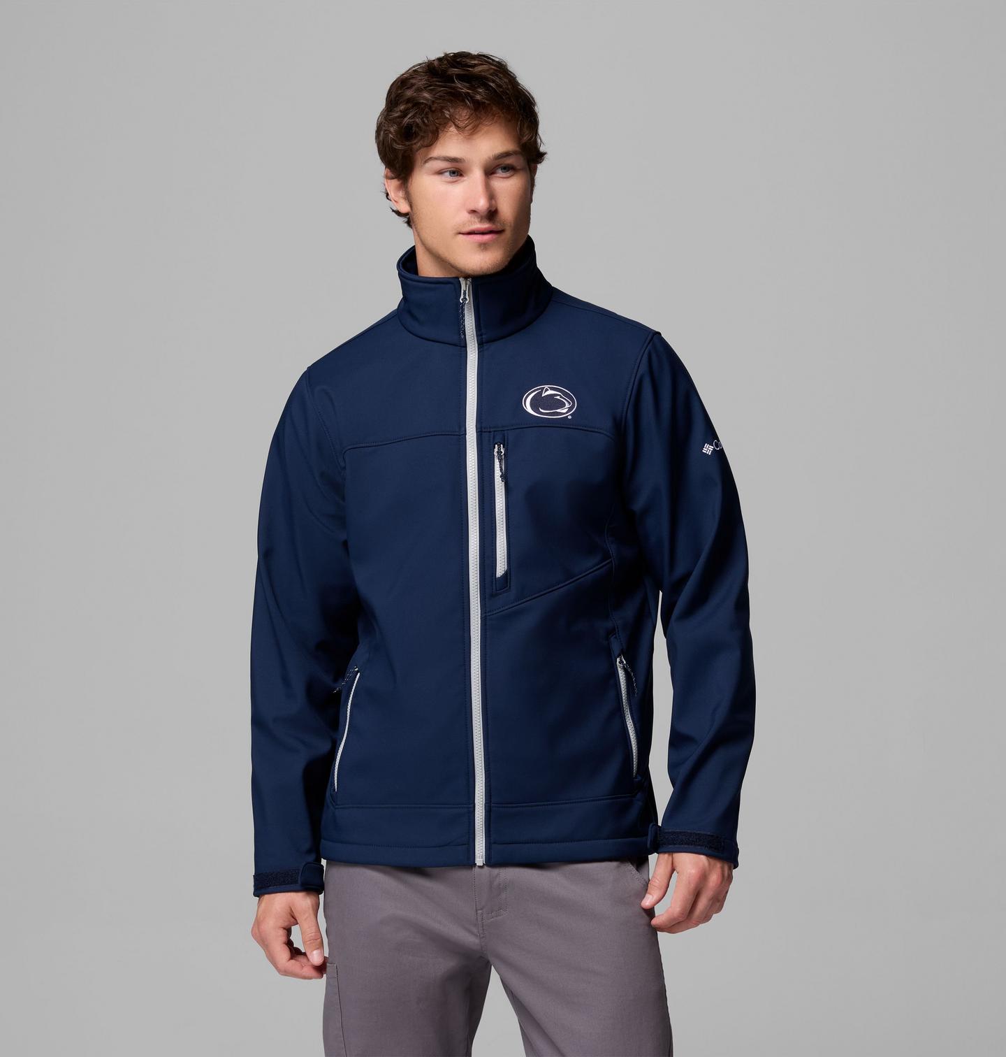 Мужские куртки Columbia Collegiate Ascender III Softshell - Penn State, цвет: Тёмно-синий — фото 1