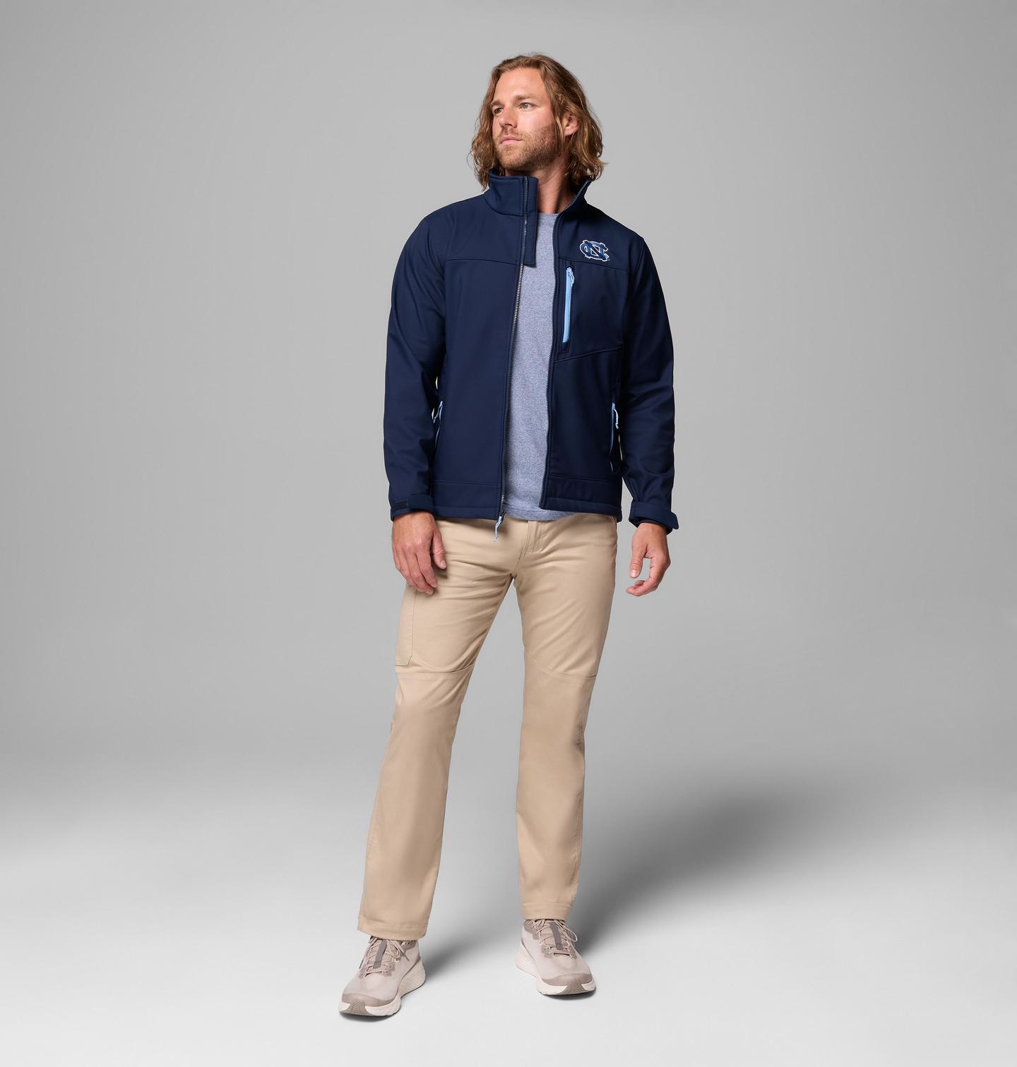 Мужские куртки Columbia Collegiate Ascender III Softshell - North Carolina, цвет: Тёмно-синий — фото 2
