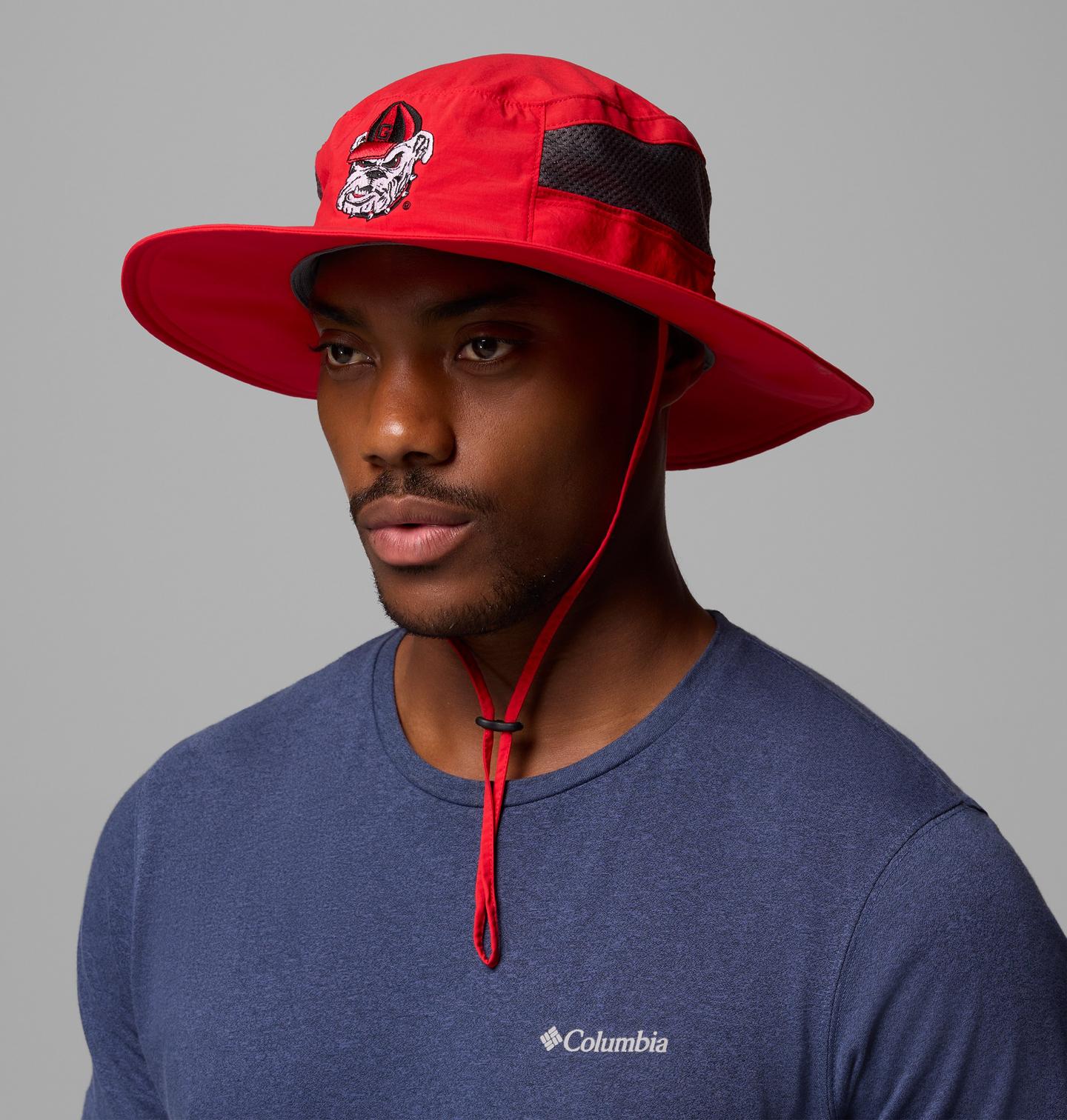 Головной убор Columbia Collegiate Bora Bora III Booney Hat - Georgia, цвет: Яркий красный — фото 2